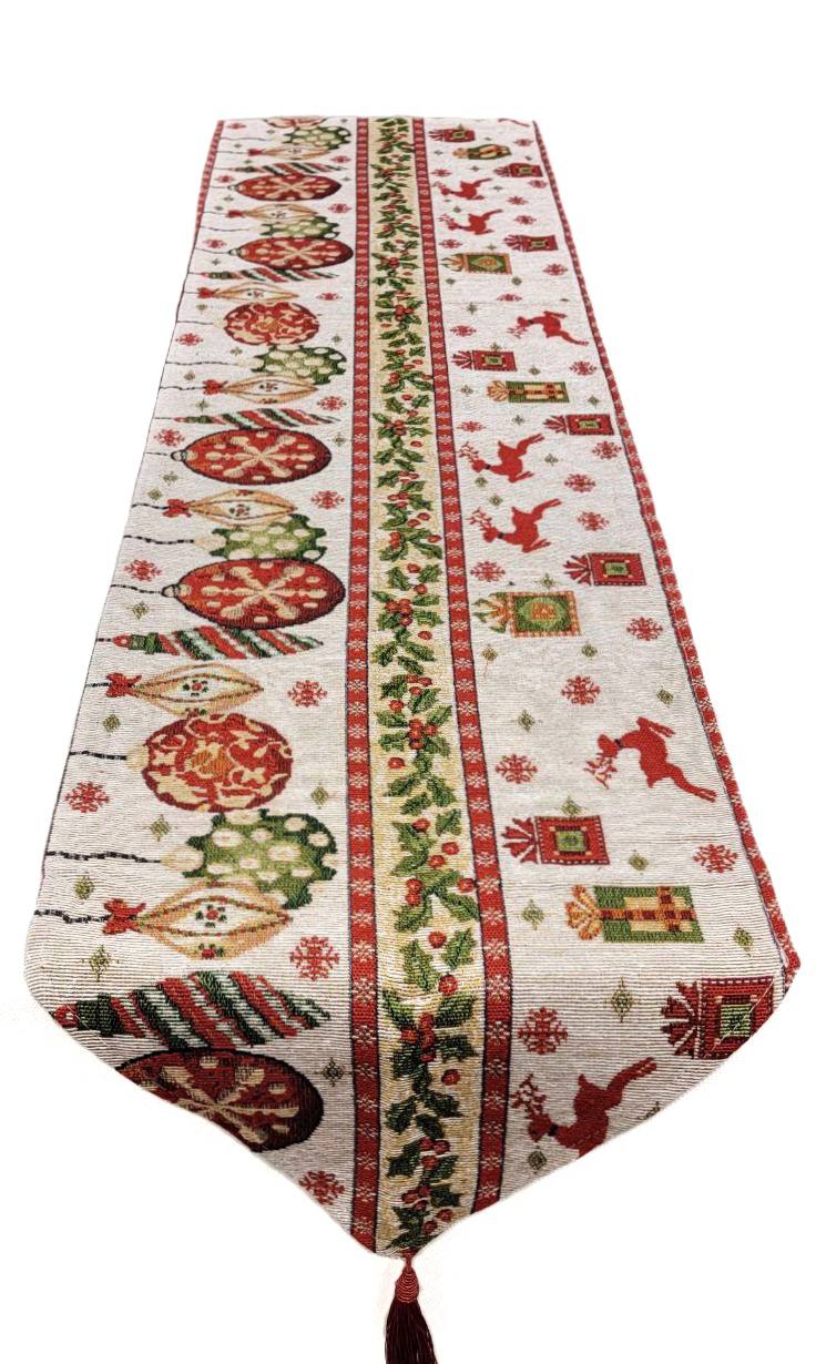 Christmas Table Runner with Holiday Icons