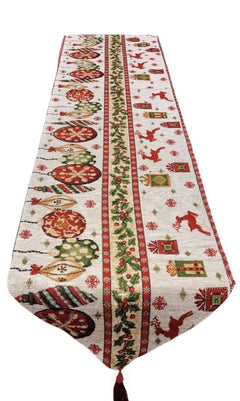 Christmas Table Runner with Holiday Icons