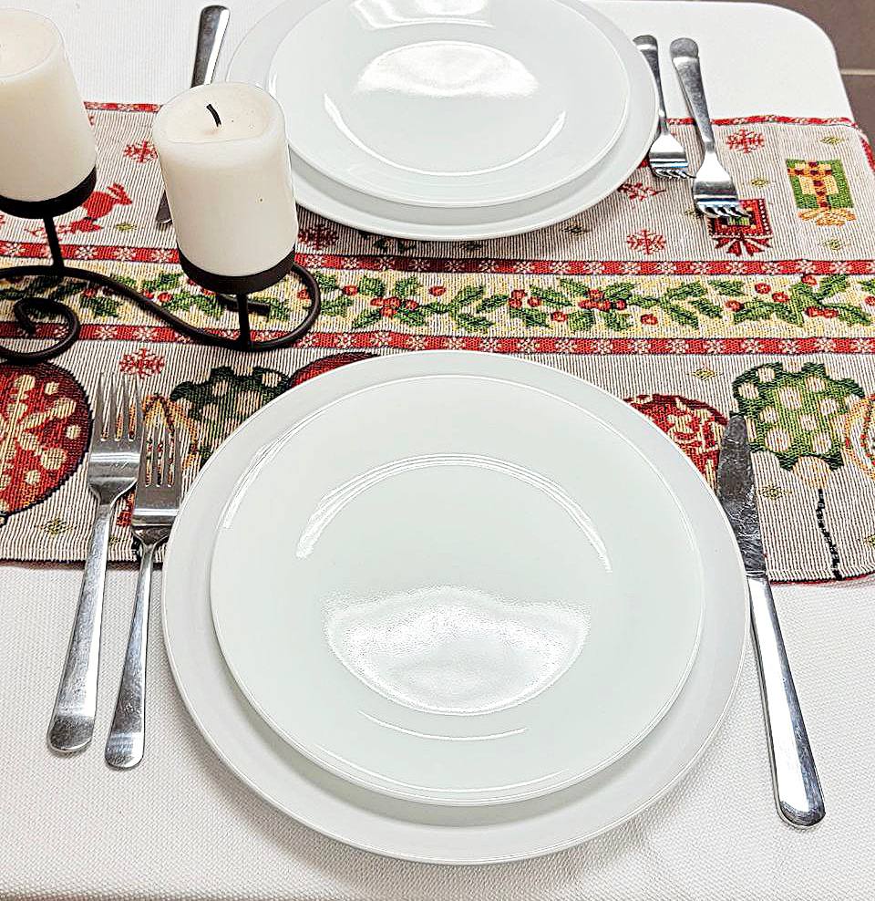 Christmas Table Runner with Holiday Icons