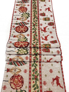 Christmas Table Runner with Holiday Icons