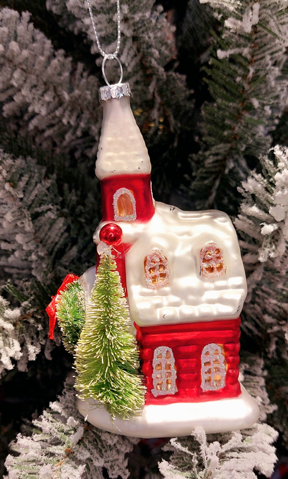 Christmas Glass Ornament - Christmas Church by Wizardi F07M3-25 HB-SY25378