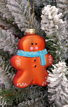 Christmas Glass Ornament - Gingerbread Man by Wizardi F07M3-10 HB-SY25041