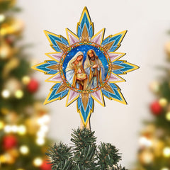 Born Under Bright Star Tree Topper Wooden Decor by G. Debrekht - Nativity Holiday Decor - 89503