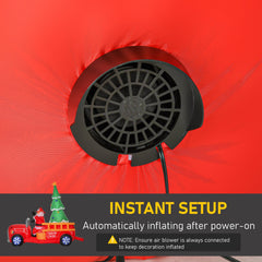 Inflatable Santa Truck with Lit Christmas Tree - Holiday Outdoor Decor