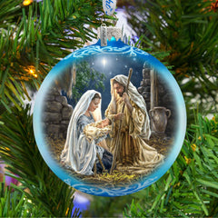 Glory to God Glass Ornament by D. Gelsinger - Nativity Holiday Decor - 71156-1722