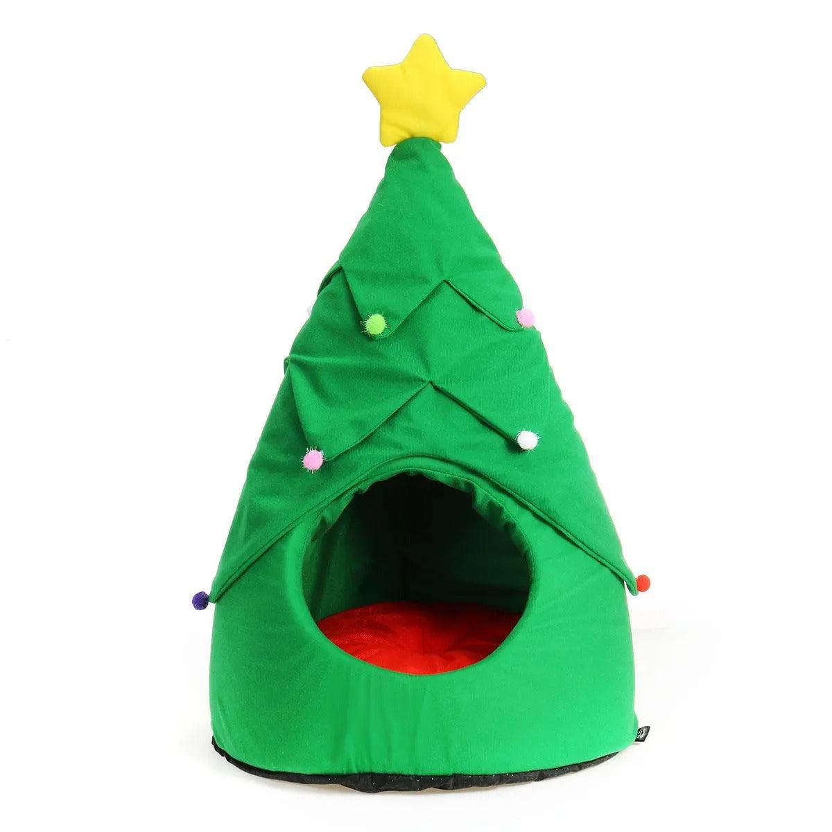 Christmas Tree & Reindeer Cozy Pet Cave