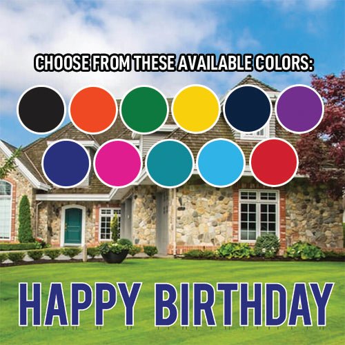 22.75" Bebas Solid Color Happy Birthday Yard Letters - 13 pc set