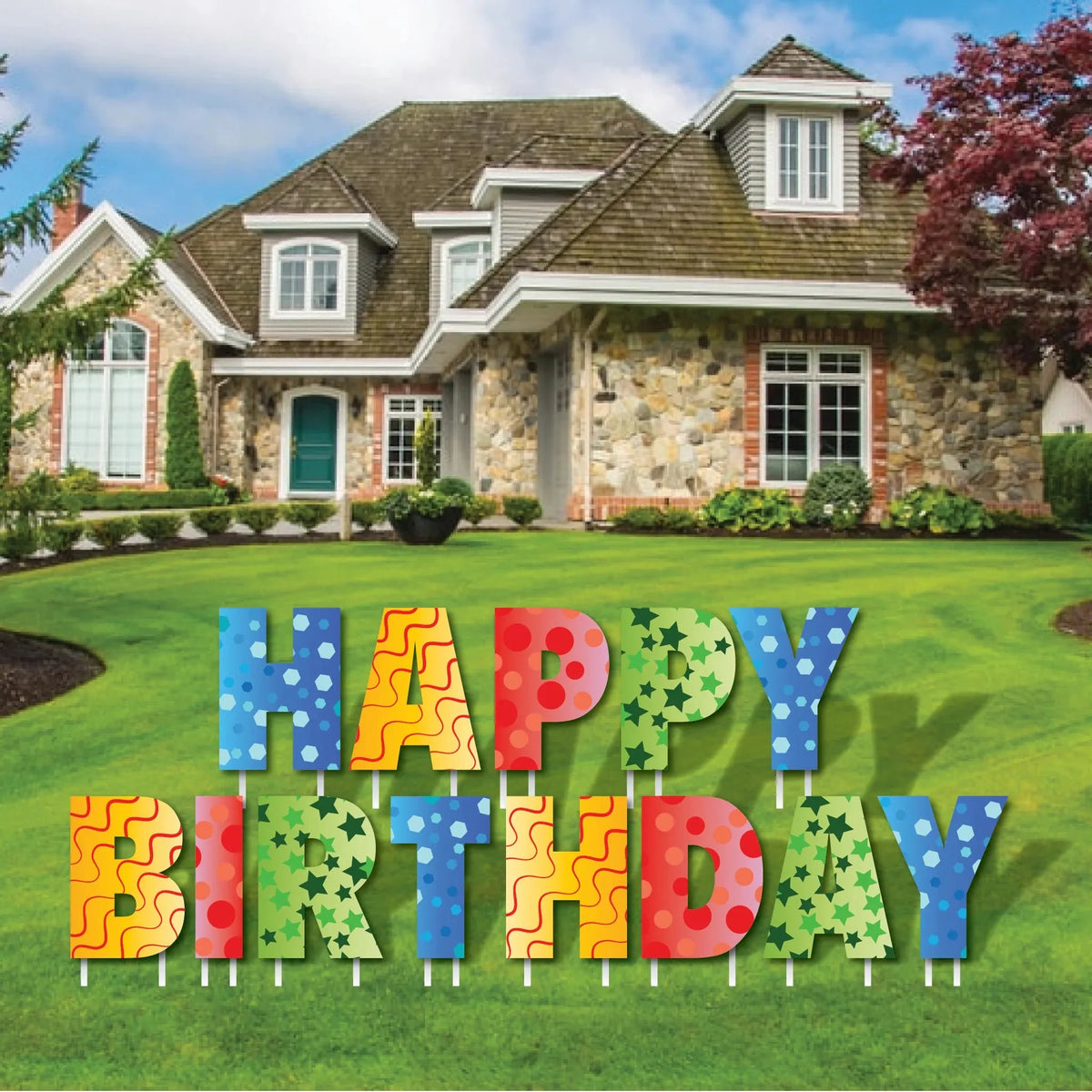 22.75" Happy Birthday Confetti Colored Letters - Breuer Font