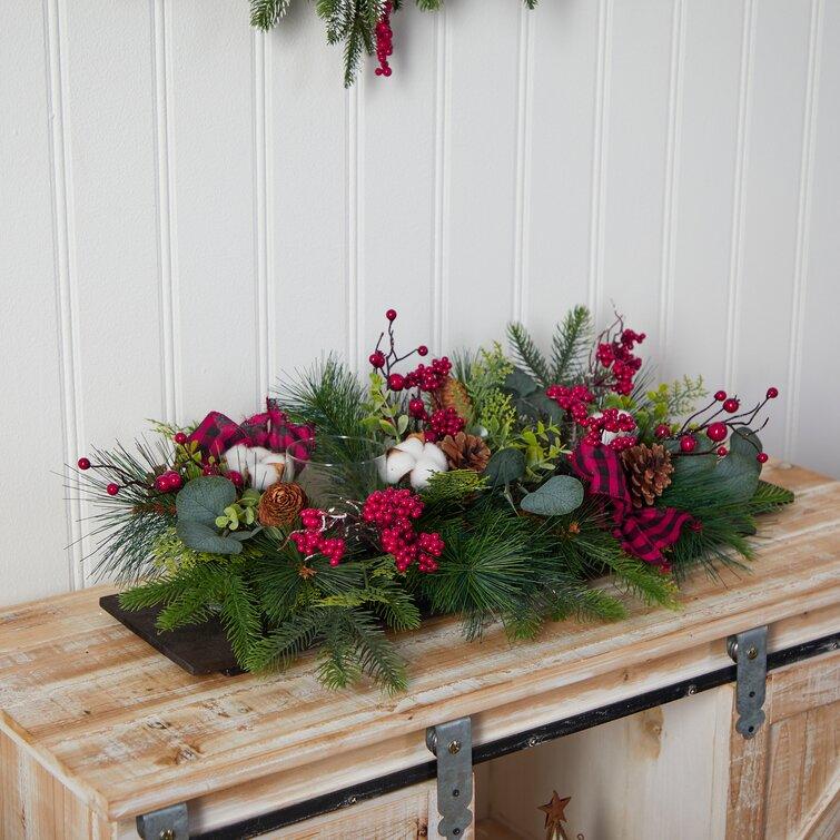 Holiday Berries, Pinecones and Eucalyptus Christmas Artificial Arrangement