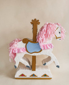 🎠 Horse Carousel Piñata – Handmade Fairground Centerpiece for Birthdays & Whimsical Celebrations