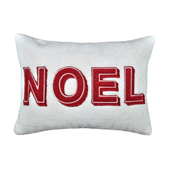 Noel Christmas Throw Pillow with Insert - Festive Holiday Polyester