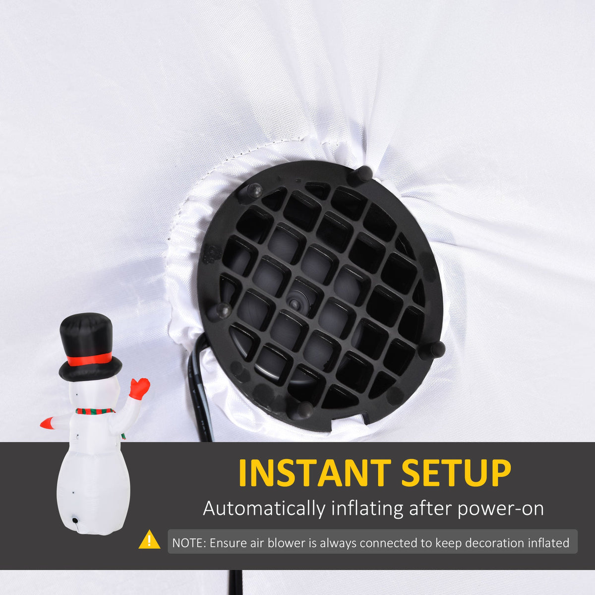 Christmas Inflatables Outdoor Decorations Snowman with LED Lights - White