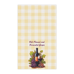 "Fall, Flannel and Fermented Grapes" Autumn Wine-Themed Tea Towels, Rustic Kitchen Decor, Festive Gift for Wine Lovers, Seasonal Home Accent, Fall Cooking Essentials
