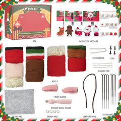 Santa Gingerbread Stocking and Mitten Christmas Needle Felting Kit by Wizardi F07N8-Z-10