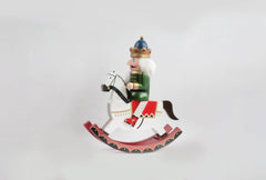 Crowned King on Rocking Horse Christmas Wooden Nutcracker 11 in by Wizardi F07M6-15B