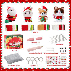 Santa Shiba Inu Cat and Bunny Christmas Needle Felting Kit by Wizardi F07N8-Z-06
