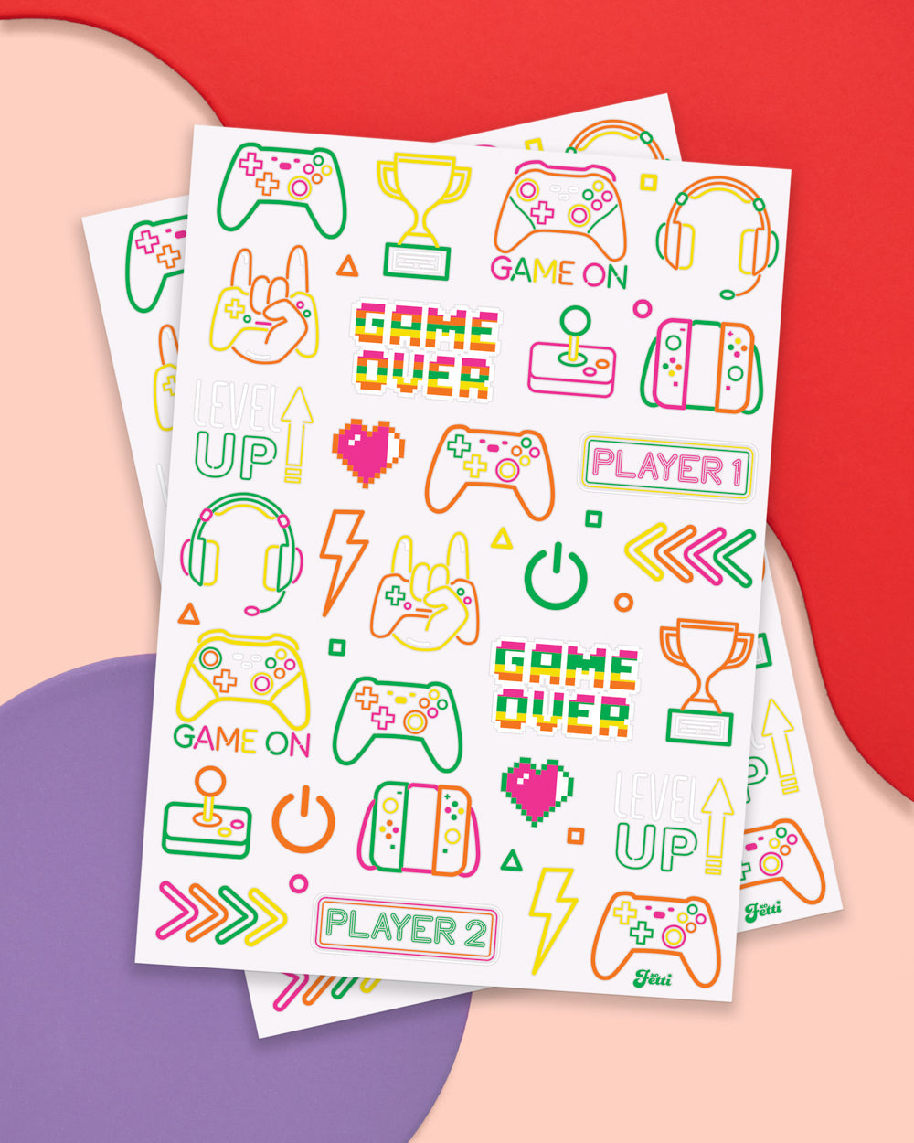 Game On Neon Tattoos - 60 temporary tattoos