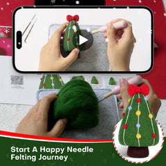 Christmas Tree Bells Reindeer and Snowman Needle Felting Kit by Wizardi F07N8-Z-11