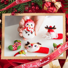 Antler Hair Clip and Brooch Christmas Needle Felting Kit by Wizardi F07N8-Z-13