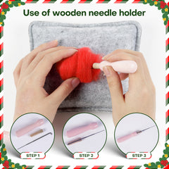 Antler Hair Clip and Brooch Christmas Needle Felting Kit by Wizardi F07N8-Z-13