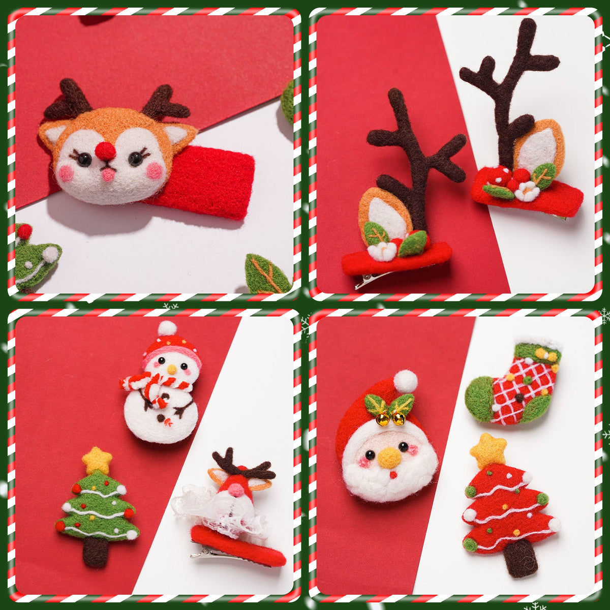 Antler Hair Clip and Brooch Christmas Needle Felting Kit by Wizardi F07N8-Z-13
