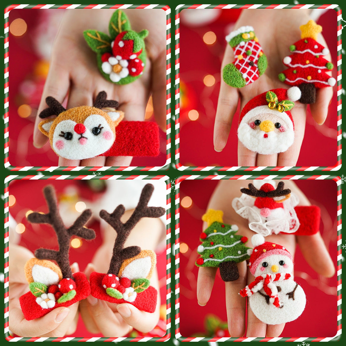 Antler Hair Clip and Brooch Christmas Needle Felting Kit by Wizardi F07N8-Z-13