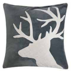 Holiday Reindeer Velvet Accent Pillow 20x20 with Festive Reindeer Design – Multiple Colors