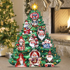 Santa-Themed Christmas Tree Outdoor Indoor Decor Wooden Christmas Decoration by Jamie Mills-Price Christmas Decor - 8191509F