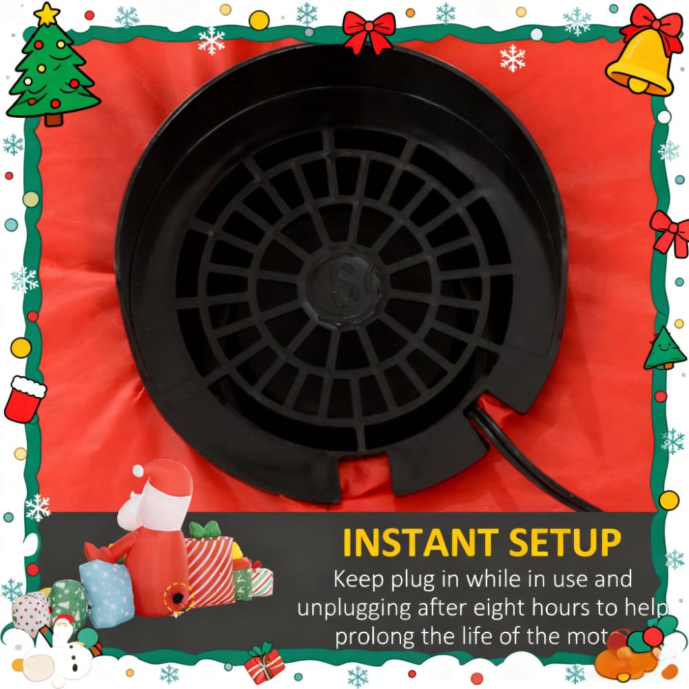 Inflatable Santa Claus Outdoor Display with LED Lights - Red