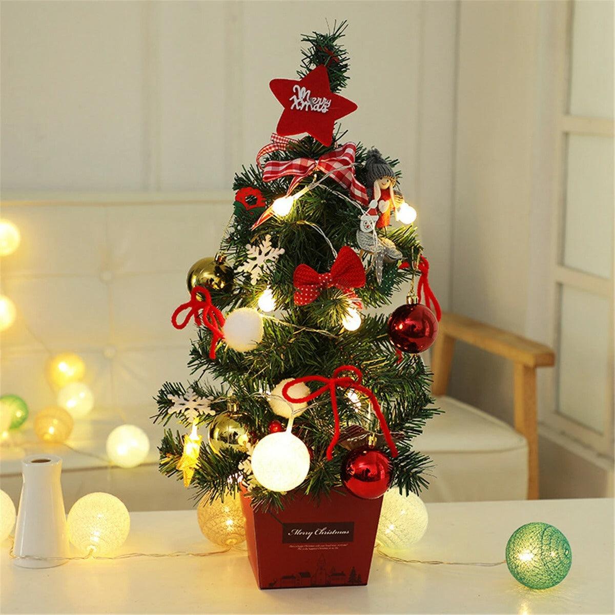 Golden Lighted Tabletop Christmas Tree, 50 cm