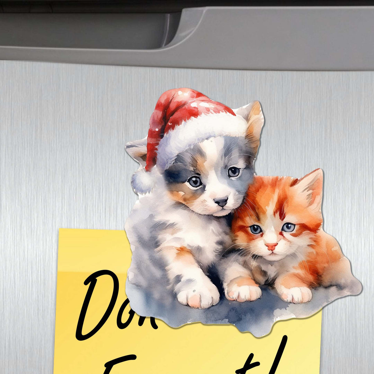 Christmas Cats Decorative Eco Wood Magnets Set of 6 by G. Debrekht - Pets Dog and Cat Decor