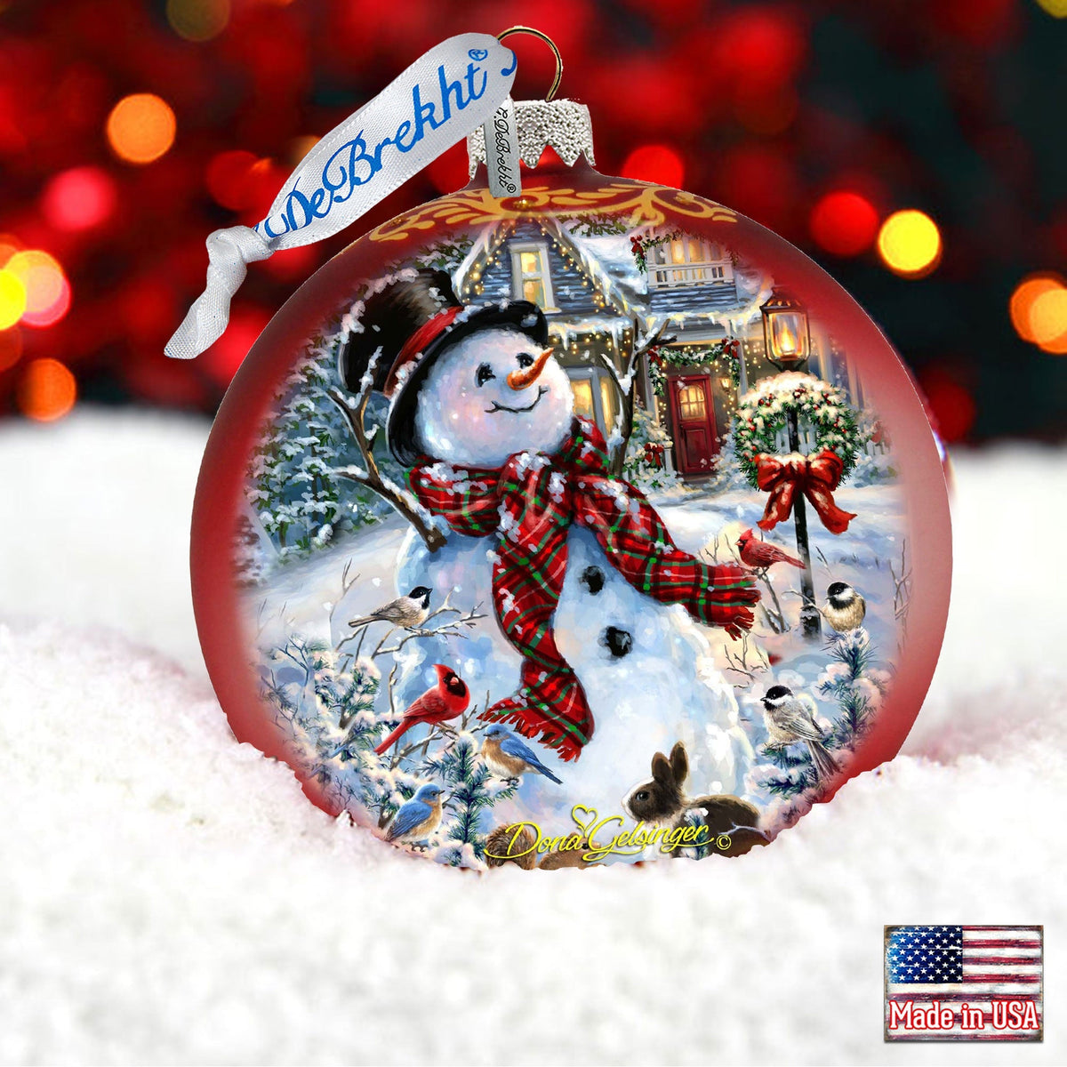 An Old-Fashioned Christmas Glass Ornament Limited Edition by D. Gelsinger - Christmas Santa Snowman Decor - 73893-1563