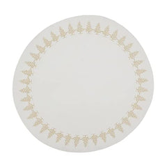 Fennco Styles Christmas Collection Embroidered Design Placemats 14" Round, Set of 4 - Festive Table Mats for Christmas, Winter Holidays, Home Décor, Banquet, Family Gathering, Special Occasion