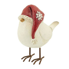 Fennco Styles Decorative Resin Perched Bird Sculpture Figurine for Farmhouse, Tabletop, Bookshelf, Garden, Christmas and Holiday Décor
