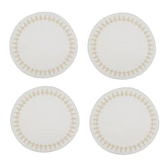 Fennco Styles Christmas Collection Embroidered Design Placemats 14" Round, Set of 4 - Festive Table Mats for Christmas, Winter Holidays, Home Décor, Banquet, Family Gathering, Special Occasion