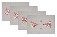Fennco Styles Embroidered Peppermint Holiday Table Runner 16" W x 72" L - Silver Festive Table Cover for Christmas, Family Gathering, Banquets and Special Events