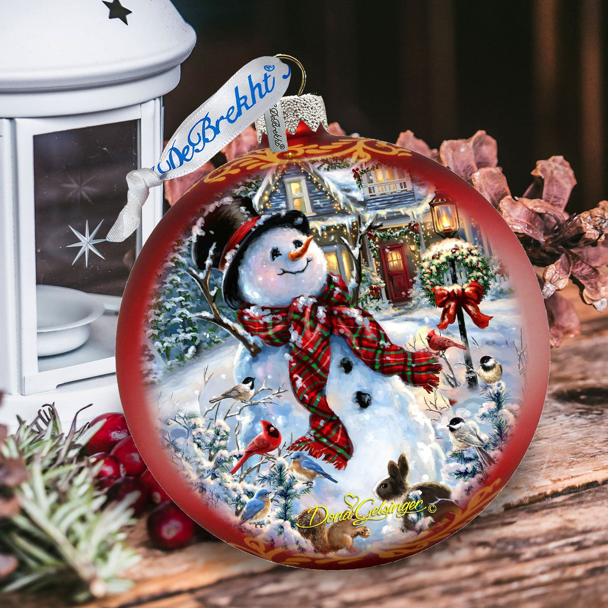 An Old-Fashioned Christmas Glass Ornament Limited Edition - Christmas Santa Snowman Decor