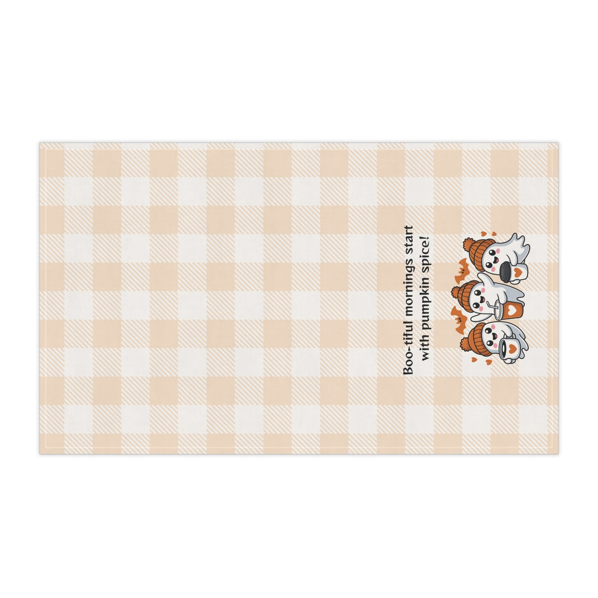 Cozy Fall Tea Towels | "Boo-tiful Mornings with Pumpkin Spice" | Perfect for Autumn, Halloween, Kitchen Decor, Gift Idea
