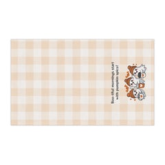 Cozy Fall Tea Towels | "Boo-tiful Mornings with Pumpkin Spice" | Perfect for Autumn, Halloween, Kitchen Decor, Gift Idea