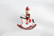 Red Crowned Rider on Rocking Horse Christmas Wooden Nutcracker 11 in by Wizardi F07M6-15A