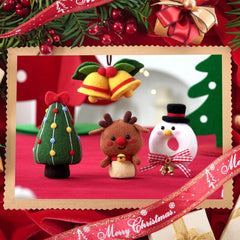 Christmas Tree Bells Reindeer and Snowman Needle Felting Kit by Wizardi F07N8-Z-11