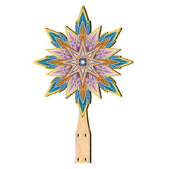 Peaceful Nativity Star Tree Topper Wooden Decor by G. Debrekht - Nativity Holiday Decor - 89505