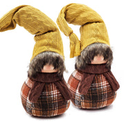 Gnomes Decorations, For Fall Thanksgiving Table Decorations (Set of 2) - Brown / Yellow