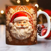 3D Santa Christmas Ceramic Mug, 11 oz