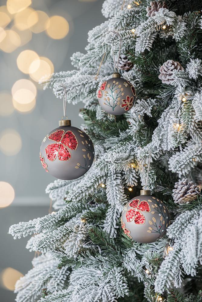 Pearl Silver Glass Decorative Hanging Ball Christmas Ornaments – Set Options