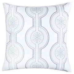 Holiday Throw Pillow with Snowflake Embroidery - 20x20 Inch