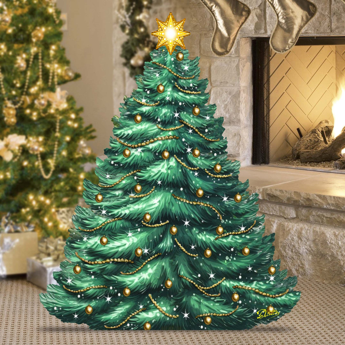 Christmas Tree Outdoor Indoor Decor Wooden Christmas Decoration by G. Debrekht Christmas Decor - 8191500F