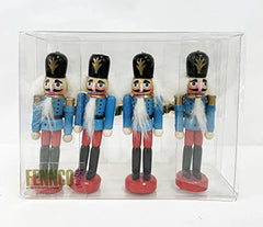 Fennco Styles Handmade Wooden Nutcracker Decorative Napkin Rings, Set of 4 - Festive Soldier Napkin Holders for Dining Table, Christmas, Holidays Décor and Special Occasions