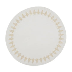 Fennco Styles Christmas Collection Embroidered Design Placemats 14" Round, Set of 4 - Festive Table Mats for Christmas, Winter Holidays, Home Décor, Banquet, Family Gathering, Special Occasion