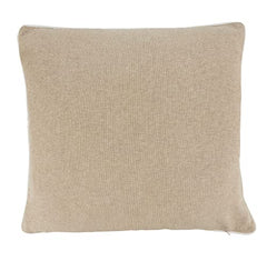 Fennco Styles Hand Beaded & Embroidered Wreath Reindeer Cotton Decorative Throw Pillow 18"W x 18"L – Natural Holiday Cushion for Home, Couch, Sofa, Bedroom, Office, Christmas Décor and Special Occasion